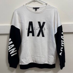 Armani Exchange Black and White Crew Neck Sweater (S)